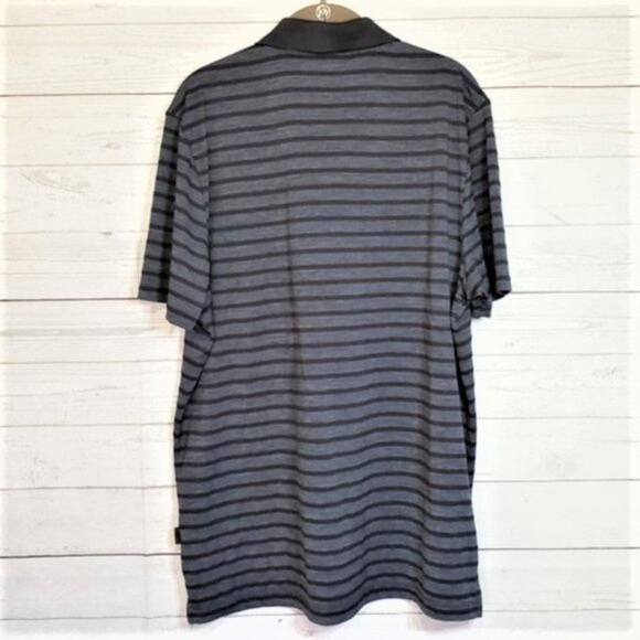 Perry Ellis Stripe Three Button Spread Collar Golf Polo XL - Picture 5 of 7